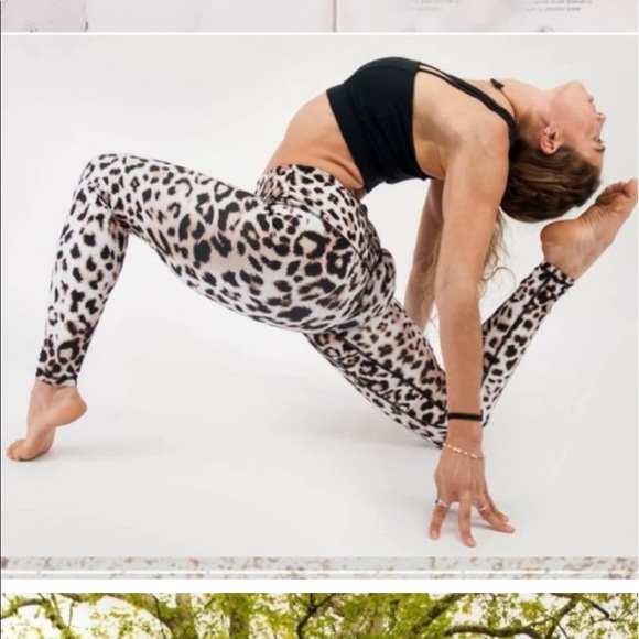 HP🐆♥️SEXY OUGES LEOPARD PRINT HIGH WAIST 7/8 ACTIVEWEAR YOGA LEGGINGS w/POCKETS - Picture 2 of 16